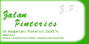 zalan pinterics business card